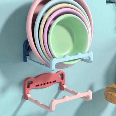 Punch-free Washstand Foldable Washstand Household Bathroom Bathroom Wall Hanging Storage Rack Kitchen Pot Cover Rack