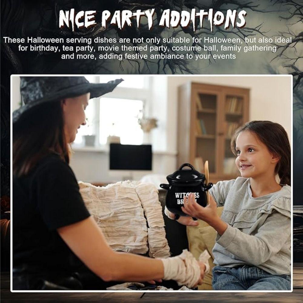 Decorative Witch Soup Bowl Black Witch Potion Cup Durable Witch Sugar Canister Kids