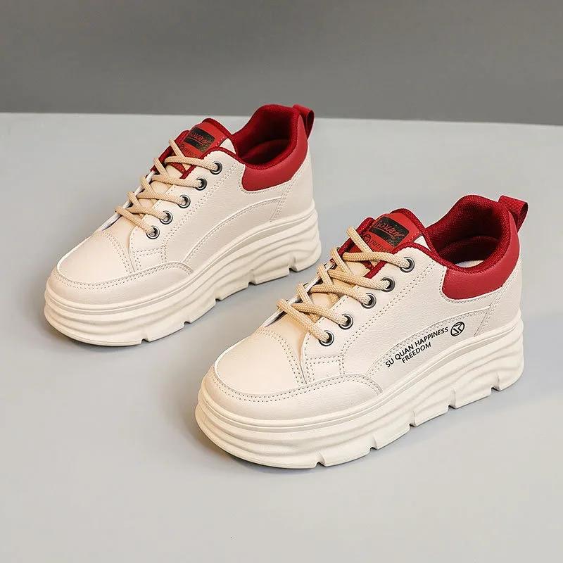 New Woman's Vulcanized Shoes Spring All-match Platform White Casual Shoes Fahsion Female Board Shoe Sneakers Zapatoas Mujer 2025