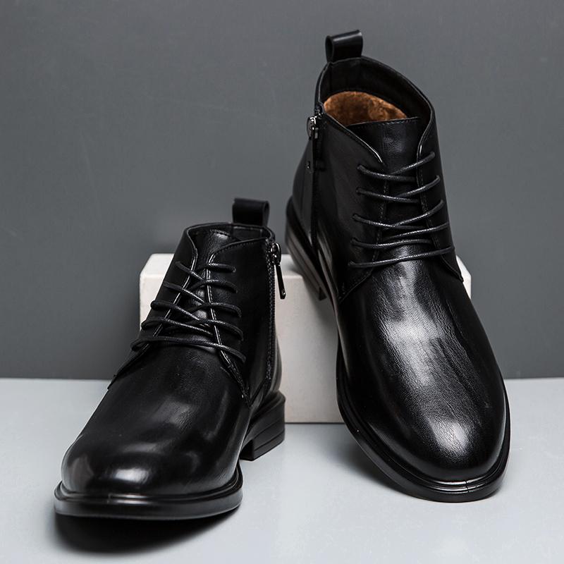 Модные зимние ботинки для мужчин на шнуровке — фото 3