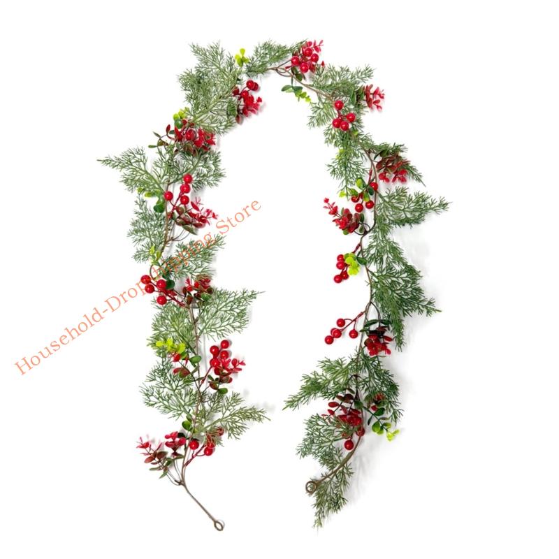 Christmas Greenery Artificial Berries Hanging Plant Ornament for Mantels Staircase Doorway Window Holiday Decorations