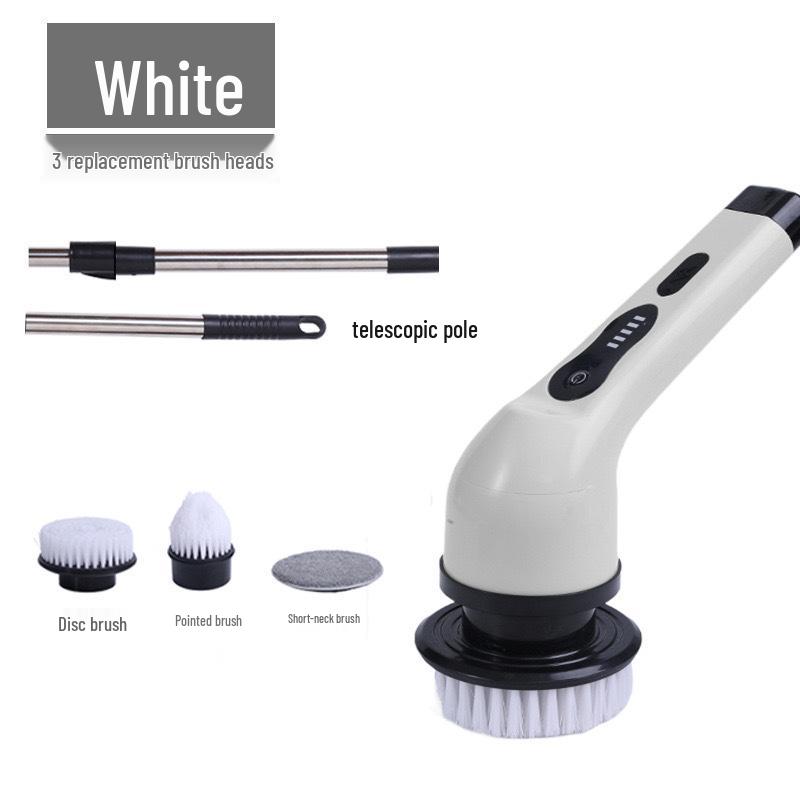 Rechargeable Waterproof Wireless Handheld Electric Cleaning Brush with Long Handle