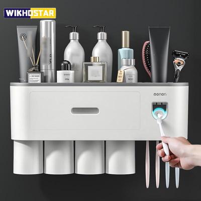 Suport magnetic pentru periuță de dinți Dozator automat de pastă de dinți Cupă magnetică cu absorbție puternică Seturi de accesorii pentru baie