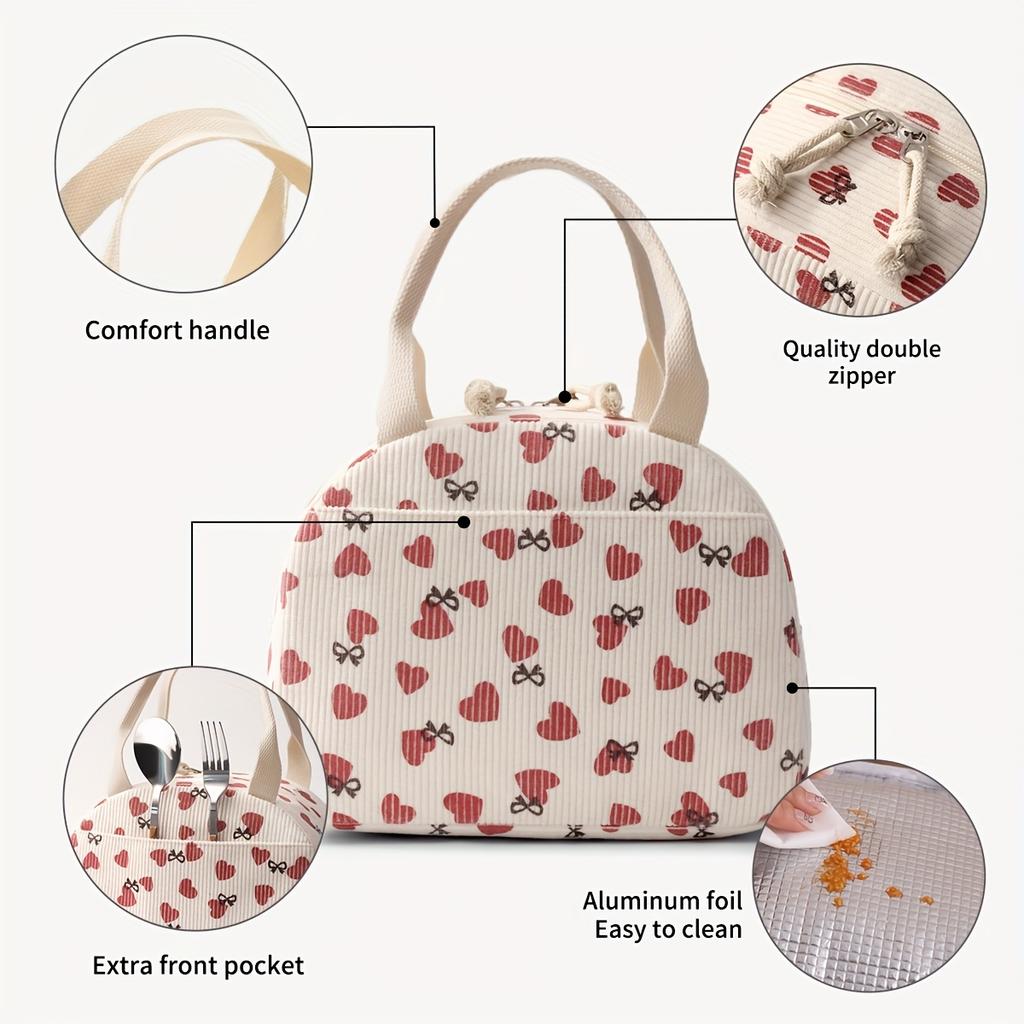 Dual Handles and Zipper Lunch Bag Portable, Durable & Stylish for Work Handbag