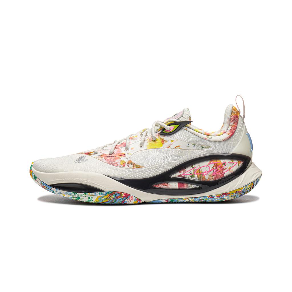Li Ning DLO2 Russell 2, Canvas Dämpfung Rutschfest Rückprall Griff Niedrige Basketballschuhe Herren Elfenbein ABPW013-1