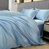 Summer Ice Silk Four-Piece Bed Hat Imitation Tencel Quilt Cover Cool Silk Bed Sheet Washed Silk Quilt Cover