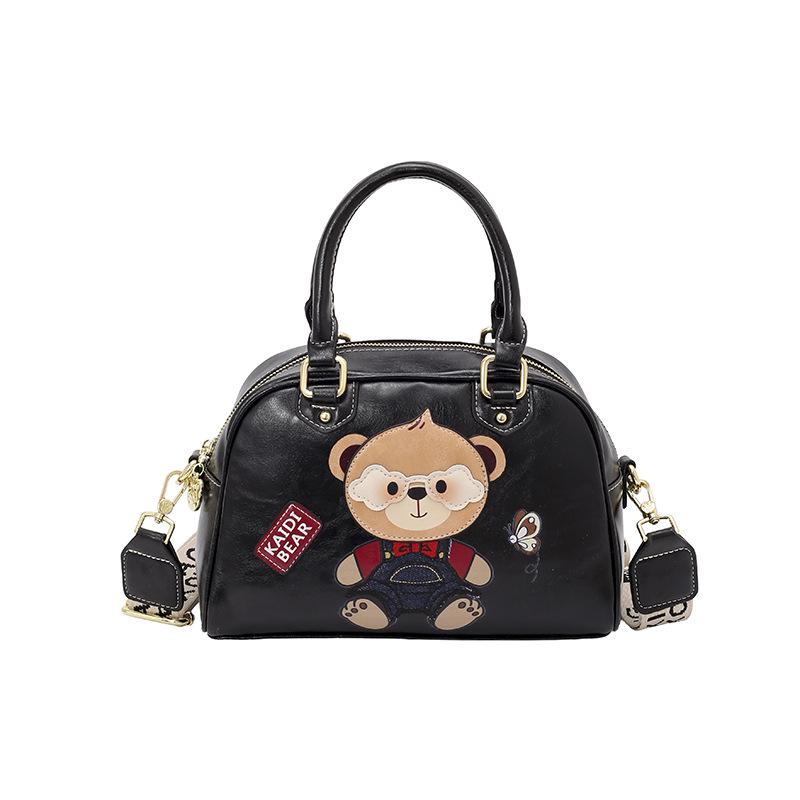 2026 Hello Kitty Bear Crossbody Handbag with Wide Shoulder Strap - Women's Cute Commuting Travel Bag