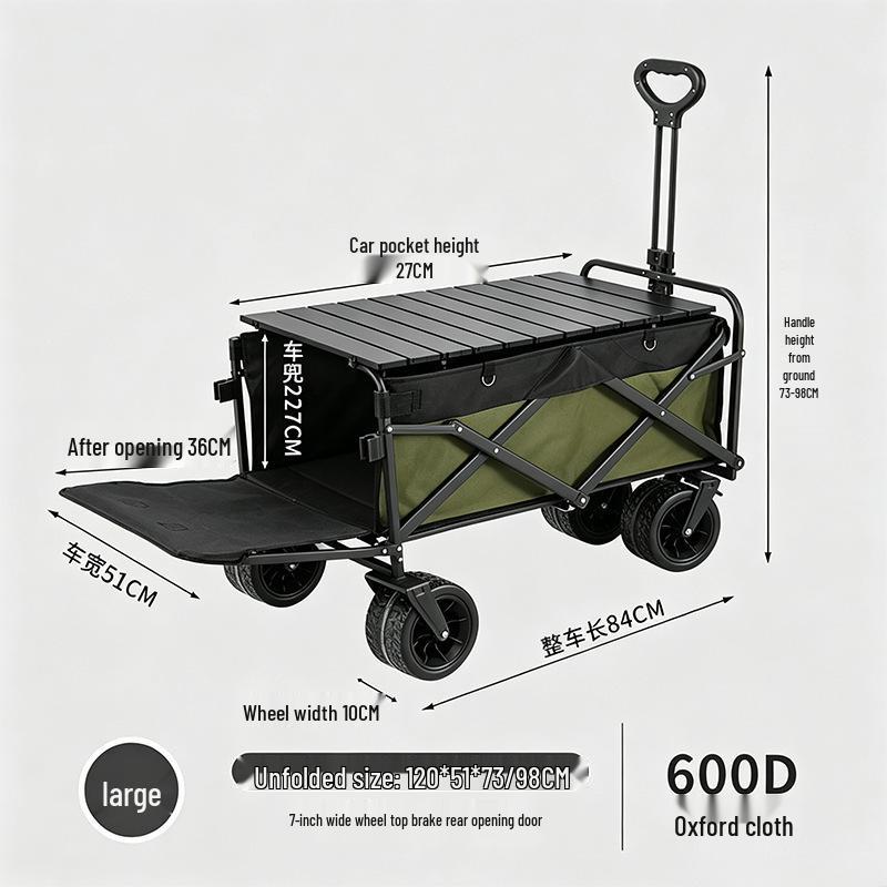 Portable Foldable Outdoor Camping and Shopping Cart with Large Capacity