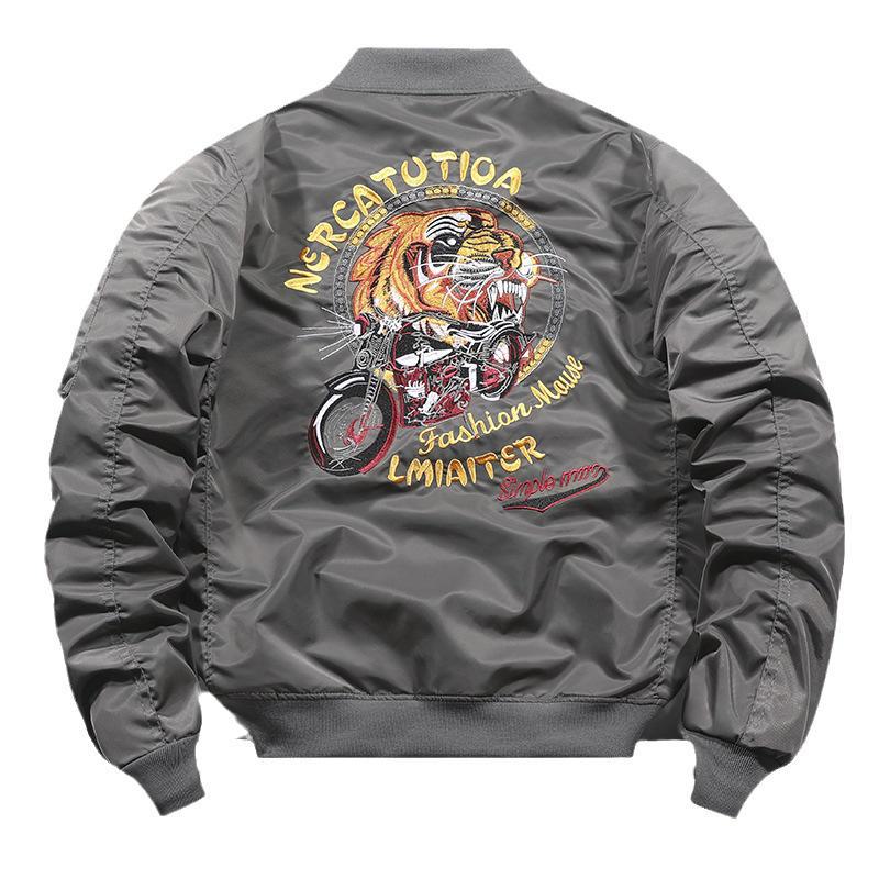 Men's MA1 Air Force Flight Jacket: Spring/Autumn Baseball Collar Workwear Coat