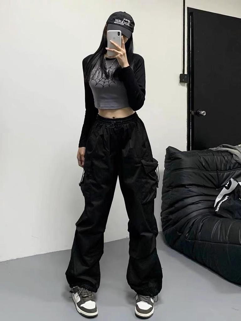 Women's Retro Hip Hop Wide-Leg Workwear Pants