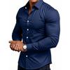 Men S Slim Fit Long Sleeve Business Shirt Wrinkle Resistant Casual Work Shirt