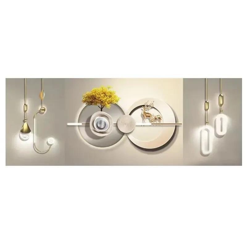 

Скандинавская абстрактная картина с счастливым оленем, светлая роскошная картина с оленями, украшение для гостиной, дома, украшение на стену, ядро 60x180cm no frame костяной