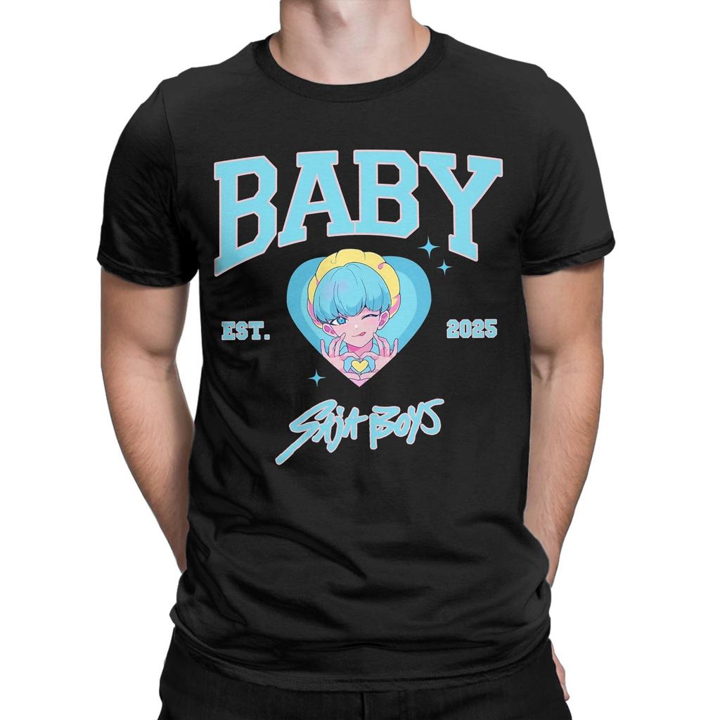 BABY Saja Boys Kpop Demon Hunters T Shirt Men Pure Cotton Funny T-Shirts Round Collar  Tees Short Sleeve Clothes Party