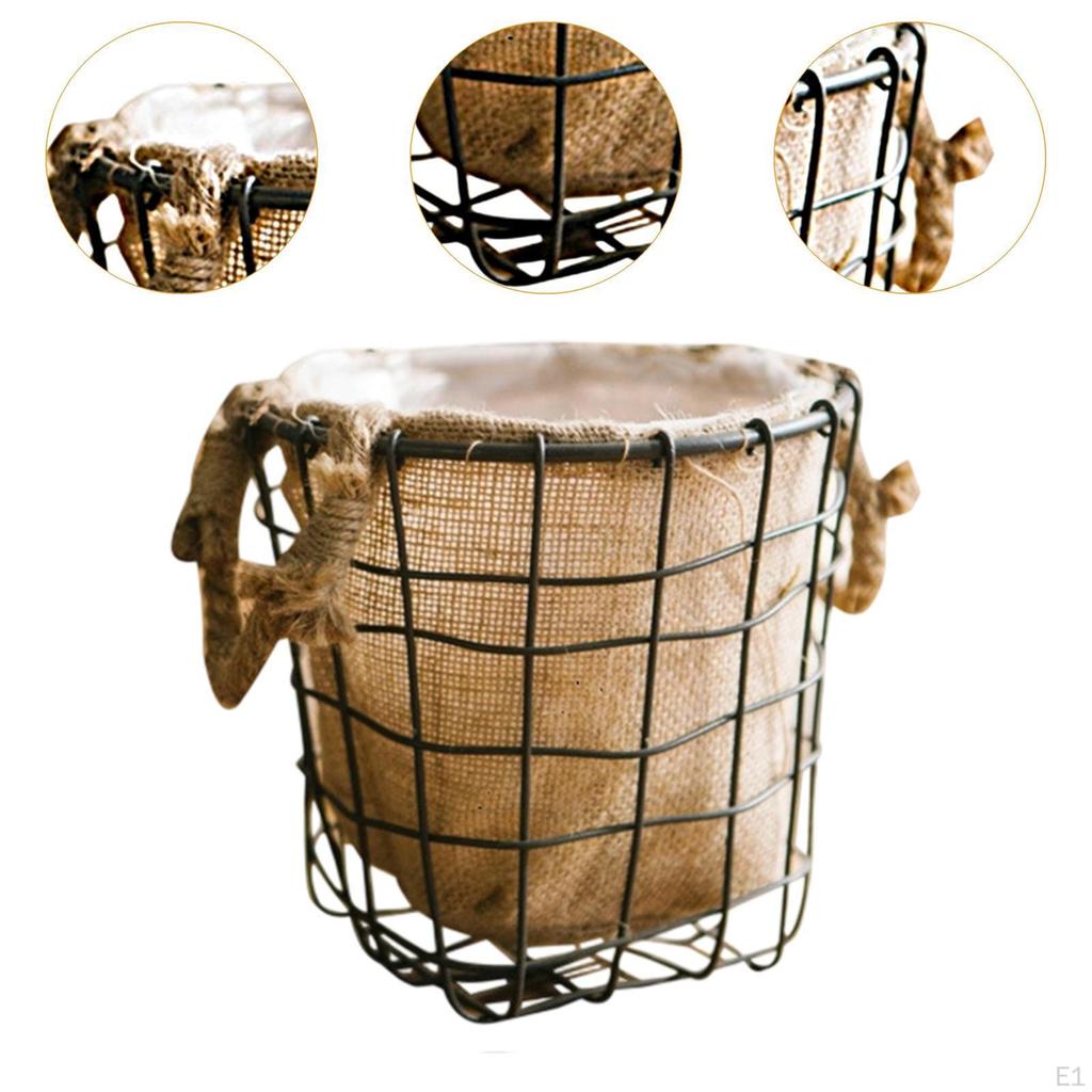 Crafted Iron Basket for Plant Arrangement In Living Room or Balcony
