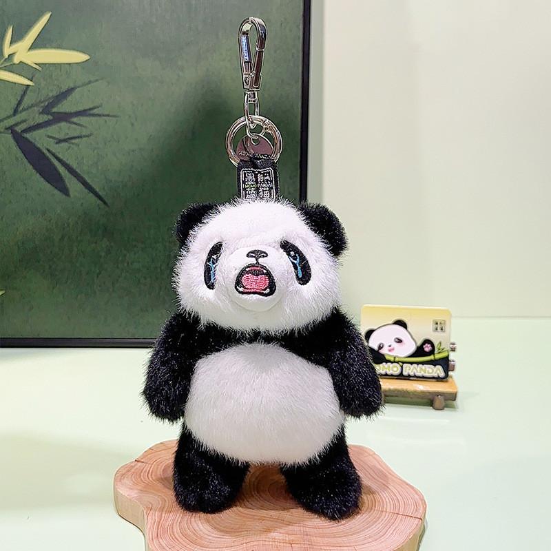 Endearing Plush Panda Keychain Charming Design Colorful Accessory For Use Daily