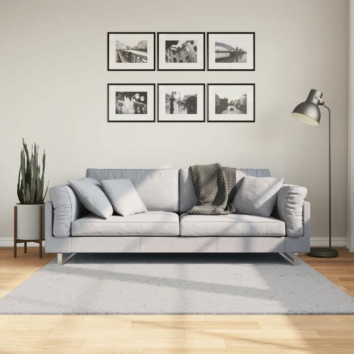 VidaXL Soft and Washable Short Pile Rug Grey 160x160 Cm 375078