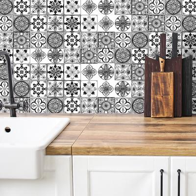 MSC1228 Keramikfliesen Mandala-Muster Küche Esszimmer Hintergrund Landschaftsbau Fliesenpaste Selbstklebend