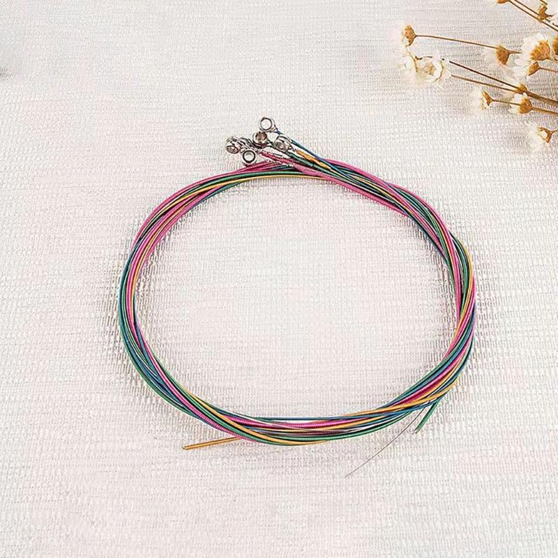 6Pcs Folk Guitar Strings Acoustic Guitar Strings Offering Clear Sound Quality Colorful Folk Acoustic Guitar Strings Set
