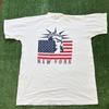 Vintage T-Shirt Herren XL Weiß Single Stitch Grafikdruck 90er USA Flagge