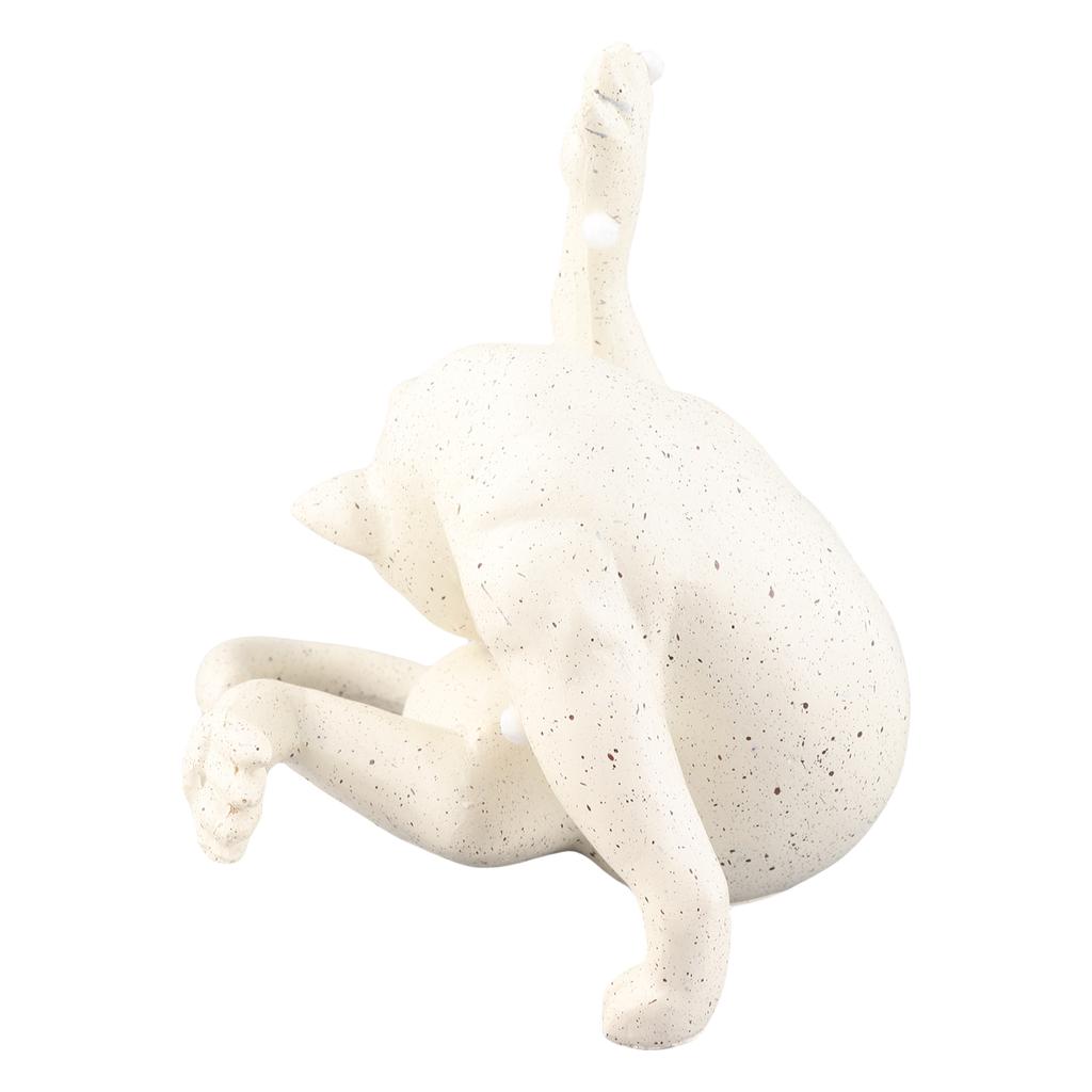 Cat Statue Funny Resin Cat Licking Butt Figurine Ornament Cute Cartoon Animal Sculpture Home Desktop Craft