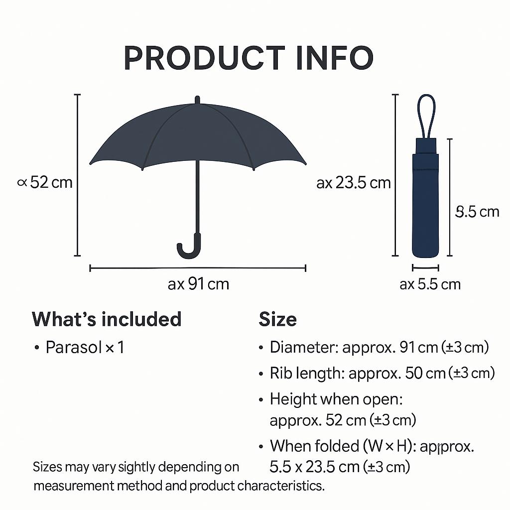 Floral Blackout Sun & Rain Umbrella - 50cm Navy
