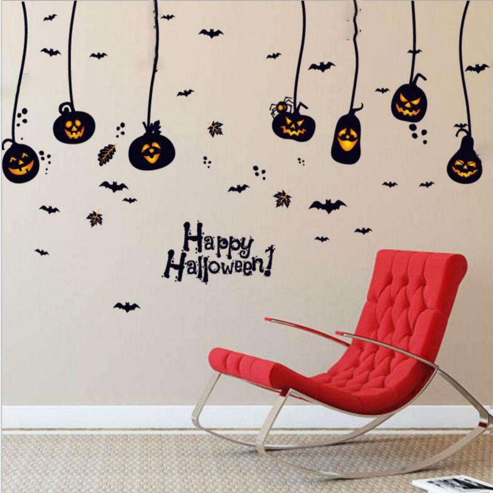 4Pcs/set DIY Halloween Pumpkin Stickers Self-adhesive Halloween Wall Sticker  Halloween