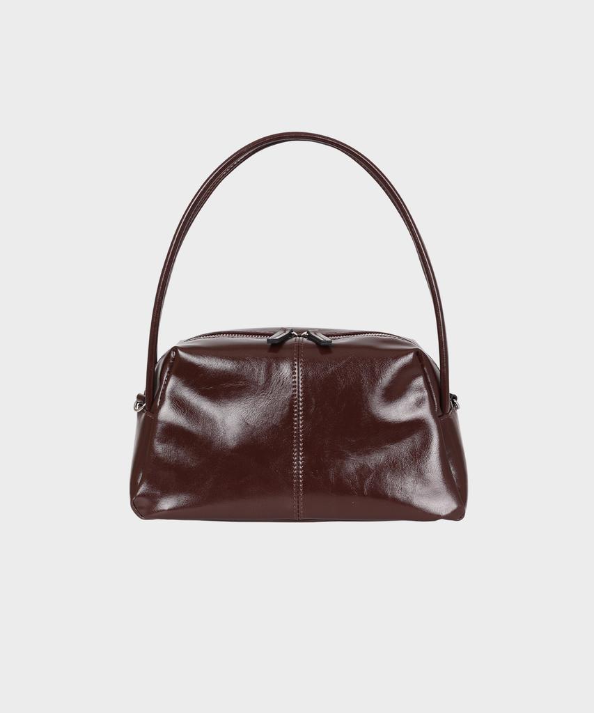 Studio Saera Madeleine Modern Glossy 2-Way Shoulder Bag H24H1015 Dark Brown