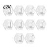 Decorative Wall Hooks Hexagonal Self Adhesive Hooks, Water Ripple Pattern Design, Waterproof No Reusable Drilling Mounted for Towels Keys Kitchen