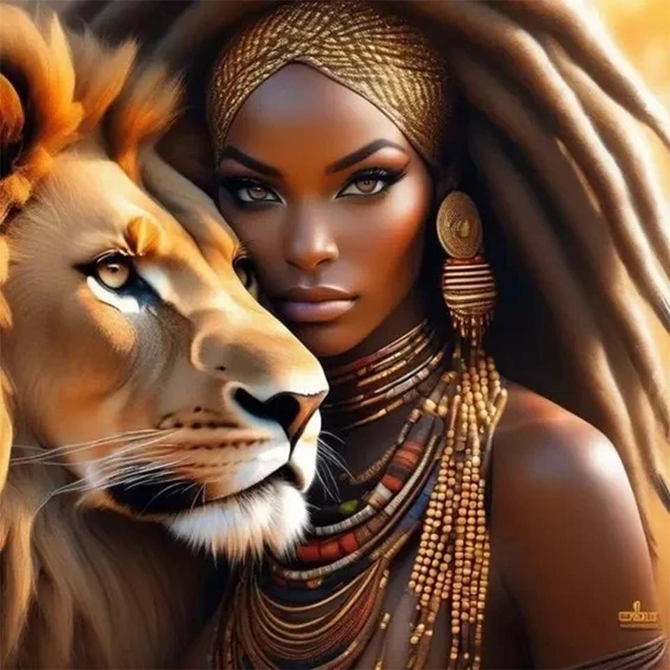 5D DIY African Women Diamond Painting Mosaic Sale Full Square Round Diamond Painting DIY Embroidery Picture Of Rhinestones