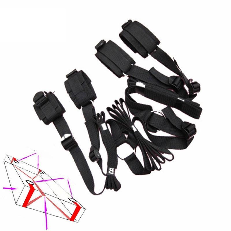 Sex Toy Under Bed Bondage Gear Restraint Set Handcuffs Ankle Cuffs Straps Adult Games Sex Products Erotic Toys For Couples