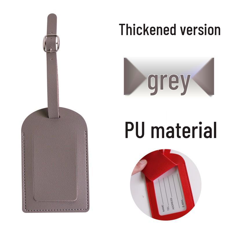 Thickened PU Luggage Tag with Pocket, Buckle, and Signature Paper