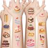 New Cartoon Dessert Cake Tattoo Stickers Waterproof Party Gift Funny Face Stickers
