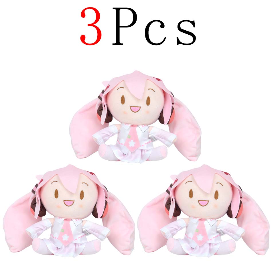 Cartoon 20cm Hatsune Miku Plush Doll Toy Anime sakura Miku snow Miku Character KawaiiSitting posture Fufu Kids Christmas Gift