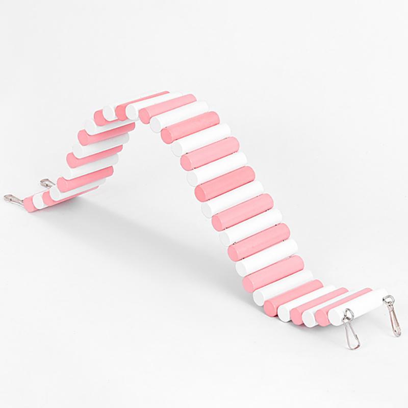 Hamster Colorful Exercise Ladder High-strength Natural Wooden Climbing Toys Pet Supplies With 2