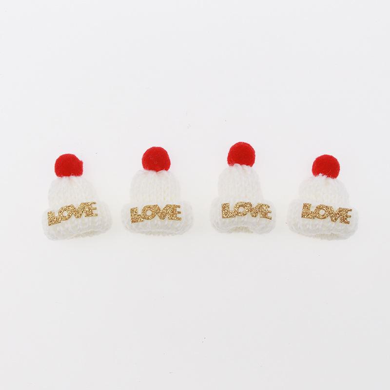 10/20pcs 3.5*4.5cm Mini LOVE Knitted Hat Christmas Decoration Festival Celebration Decor Gift Hat Hairpin Accessories Small Hat