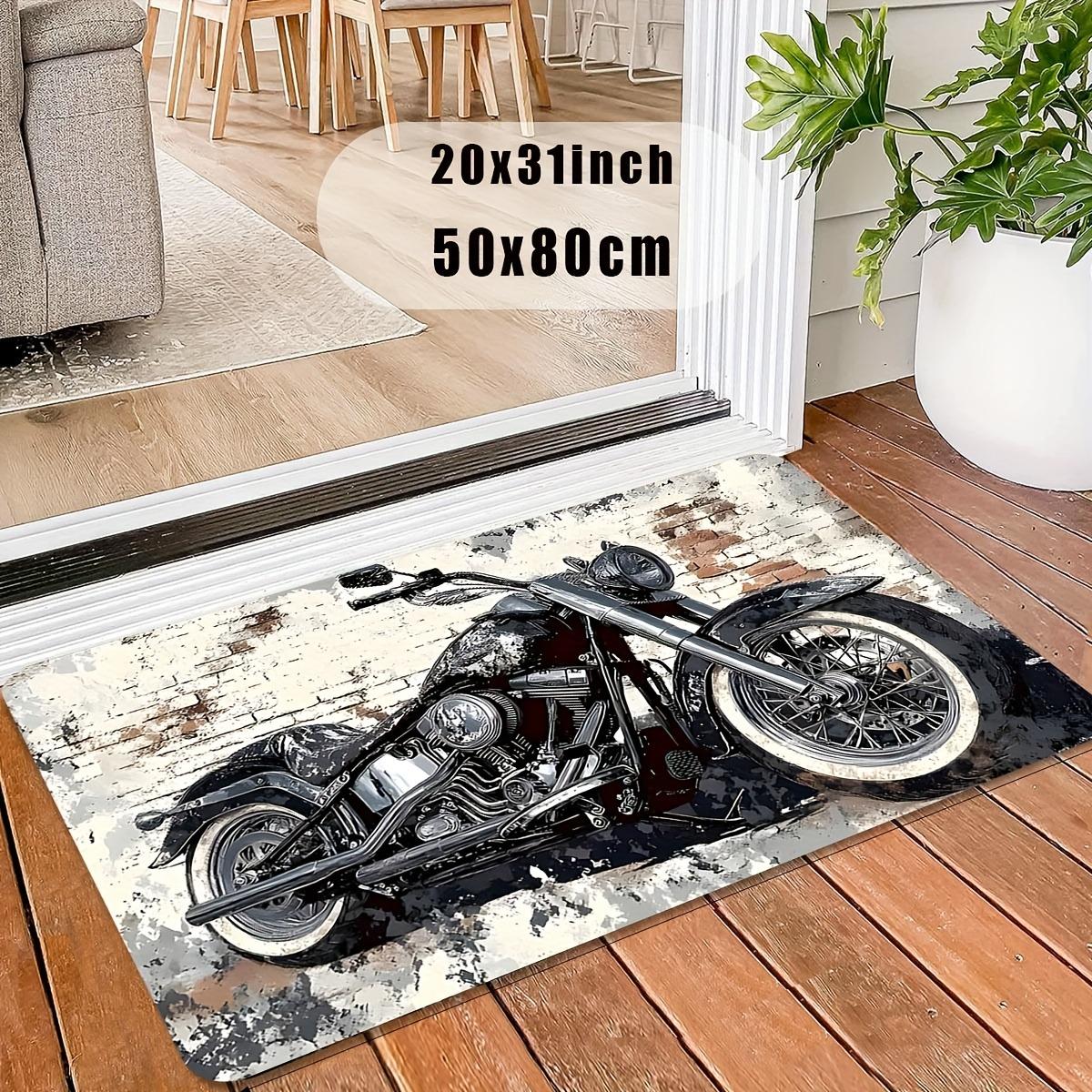 

1PC Motorcycle Pattern Pop arts design Door Mats Kitchen Rugs Non-Slip Bedroom Rugs Bath Mat Carpet for Home Sink Laundry Decor 400MMx600MM