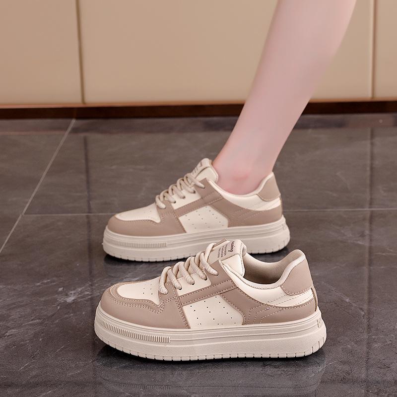 2025 Spring Little White Shoes New Korean Version Ins Female Students Platform Heightening Sports Board Shoes Casual Street Shot G7612