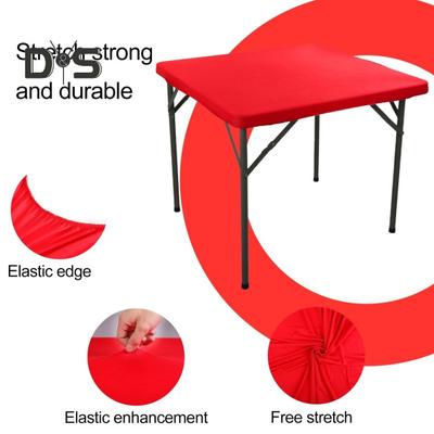 Quadratische, maßgeschneiderte Tischdecke, 85,9 x 85,9 cm, dehnbare Tischdecke, elastische Cocktail-Topper-Tischdecke