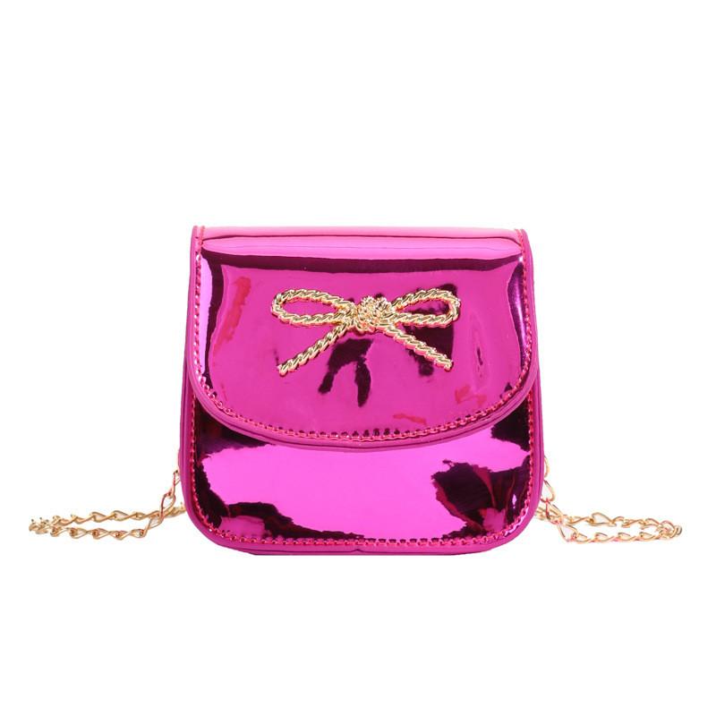 Bow Bright Surface Tie Minimalist Women Mini Square Bag Coin Bag For Use Daily