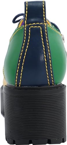 Yosuke Platform Shoes 6310007 Women's Navy Blue Combination Sizes 22.0cm-22.5cm