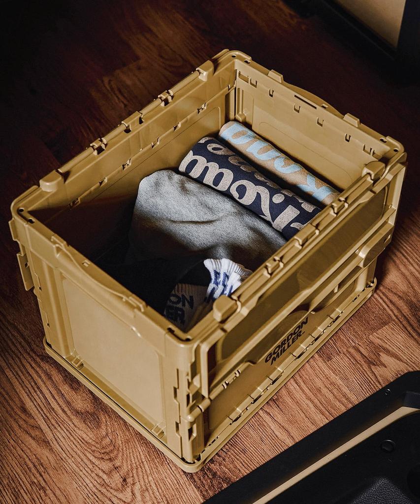 GORDON MILLER 20L Folding Container for Cars, Garage Cargo Rack, Foldable Storage Box, Coyote Beige, 1558849