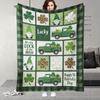 St Patricks Day Clover Blanket  Soft Flannel Irish Decoration Green and White All Season Universal Sofa Bed Camping Travel