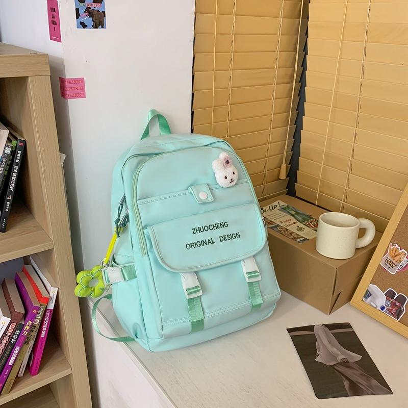Student Backpack, Anti-splashing Nylon Schoolbag, New Harajuku Large-capacity Casual High School Student Backpack