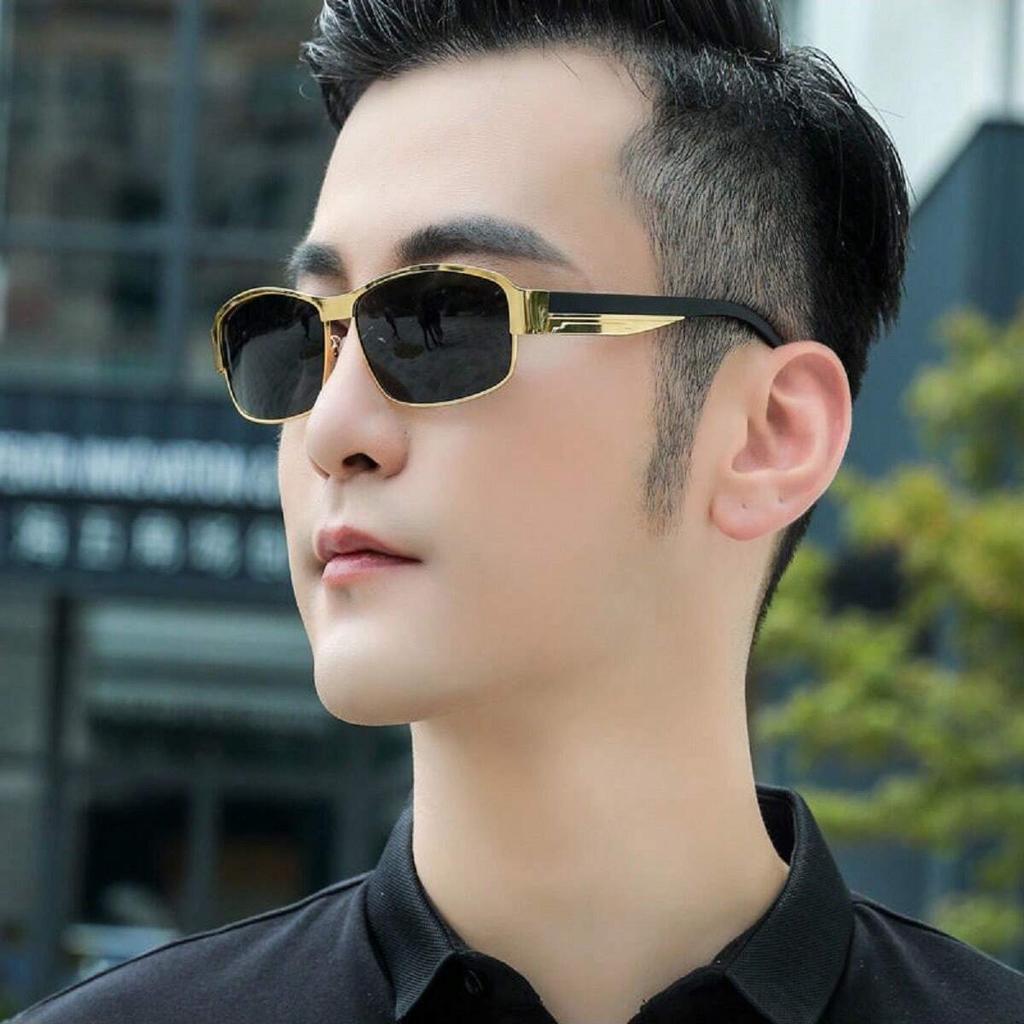 Men Sunglasses Day Night Vision Driving Fishing Anti UV Trend Shades Authentic Sun Protection Glass