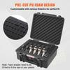 VEVOR Hard Pistol Cases with Pre-cut PU Foam, Waterproof & Dustproof Hard Gun Case for 6 Pistol, 19.3×17.1×8.3 in Lockable Pistol Case, Black