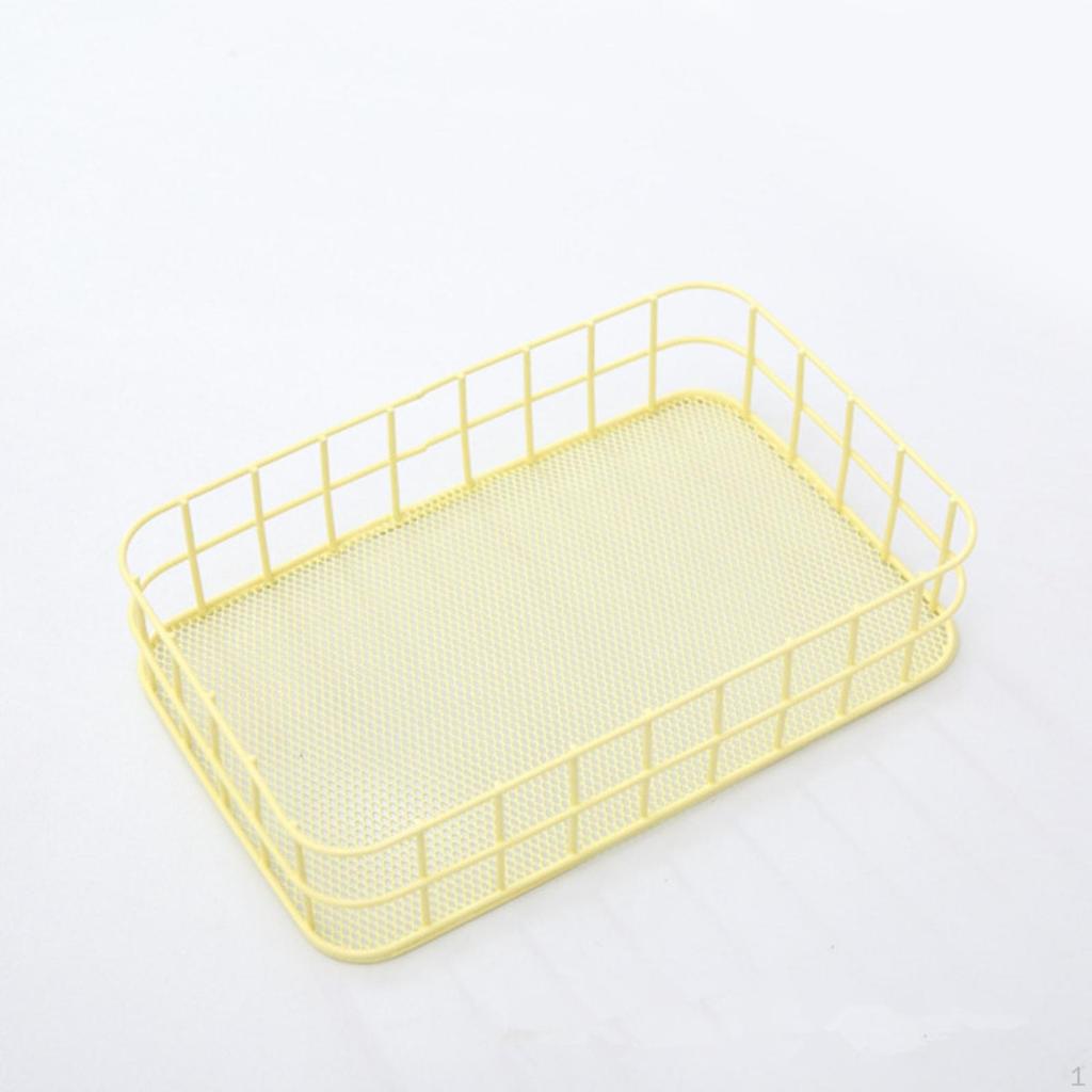 Rectangular Iron Mesh Storage Basket, Desktop Organizer, MultiPurpose Box, Home Office,