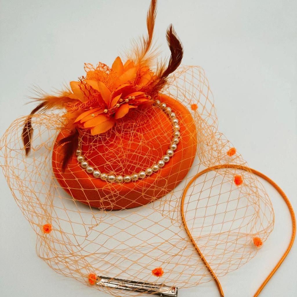 Pearl Cheongsam Hat Hair Ornament: Retro Shanghai Socialite & Bride Accessory