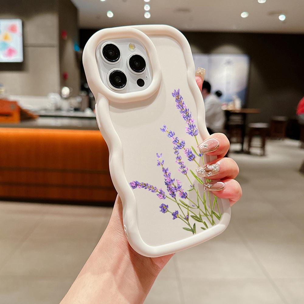 N86 Mały świeży kwiat motyl Macaron Falista krawędź etui na telefony iPhone 16 Pro Max Samsung S24 Plus S23 Ultra Xiaomi Redmi Note 13 etui odporne na wstrząsy