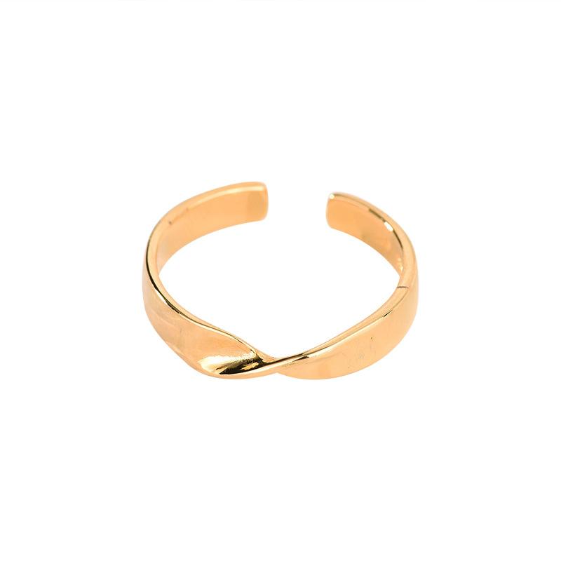 Minimalist Geometric Twisted Open Ring For Women Niche Design Cool Simple Fashion Personality Band
