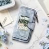 Work Hard Proud Printed Long Wallet Fashion Portable Functional PU Card Holder Daily Purse